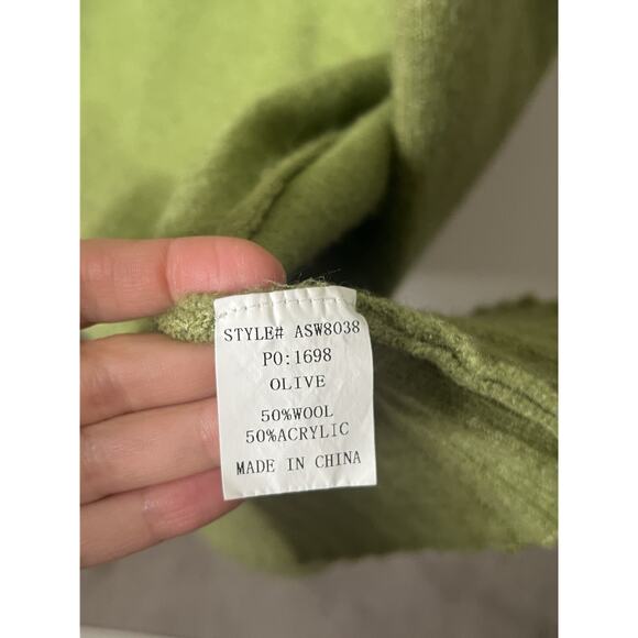 Anniewear Los Angeles Olive Green Duster Cardigan Wool Blend Size Small - Picture 3 of 4